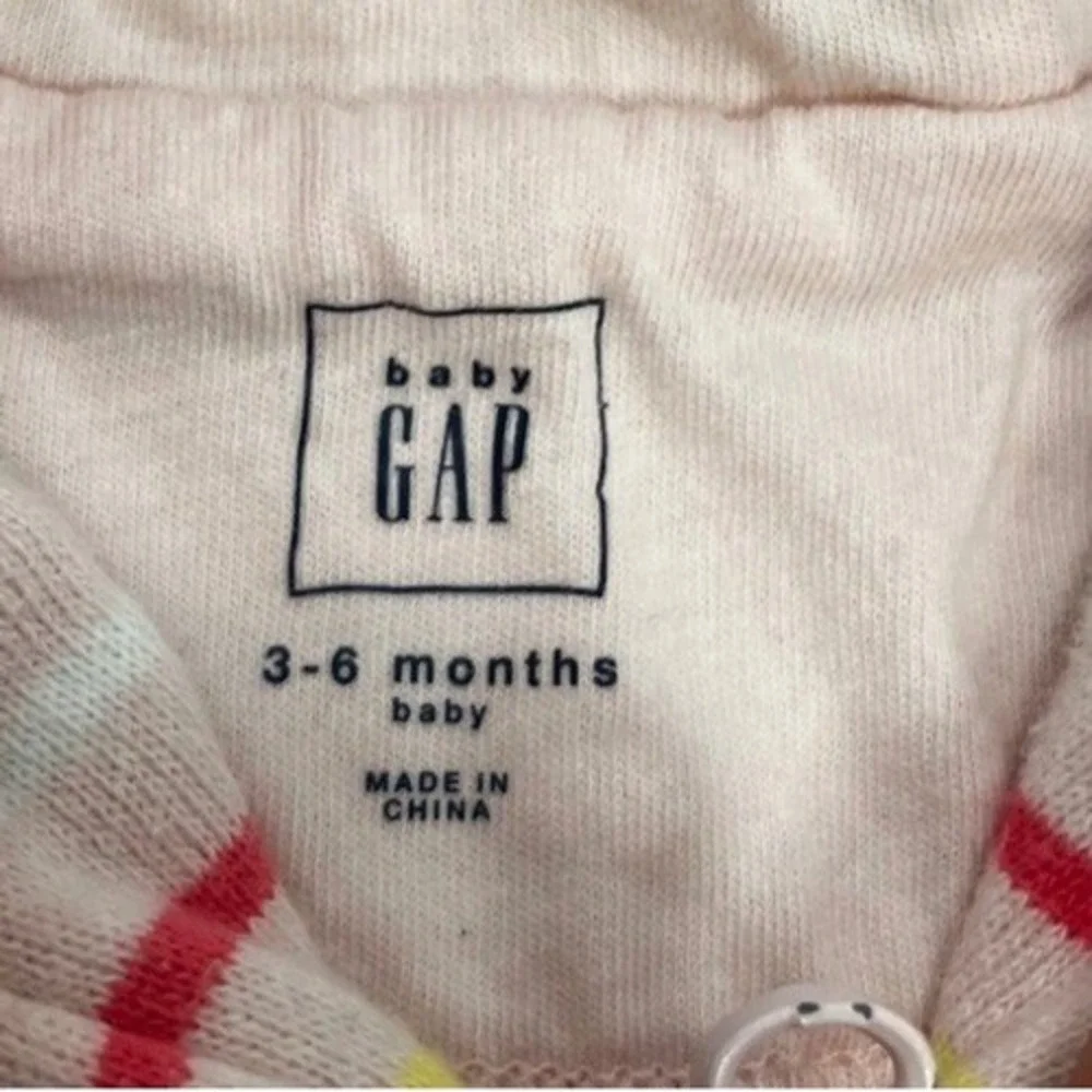 Baby‎ GAP Hooded Full Zip Striped Sweatshirt Jacket Size 3-6 Months Bear Ears